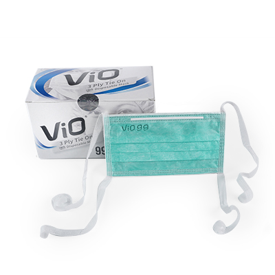 Vio Tie On Mask 3 Ply Tie On 50-S Green